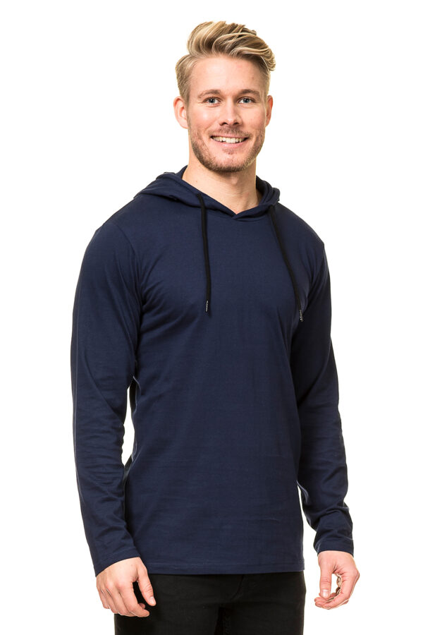 Hooded T-Shirt med længe ærmer og Hætte